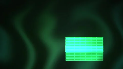 Glowing rectangle on dark background with green hues and light effects. Stock Footage 337472095