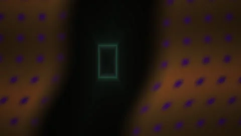 Glowing rectangle in dark space with purple dots. Stock Footage 336241031