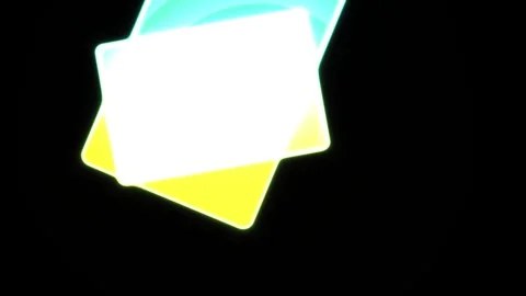 Glowing Rectangles Overlapping in Vibrant Neon Colors on Dark Background Stock Footage 343706302