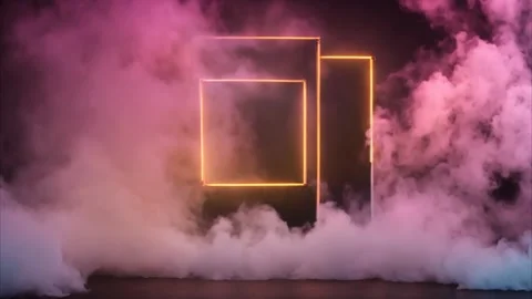 Glowing rectangular and square frames in the background surrounding slowly .. Vídeos de archivo 273953324