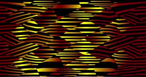 Glowing rectangular blocks of lines of red and yellow shades Stock Footage 144674470