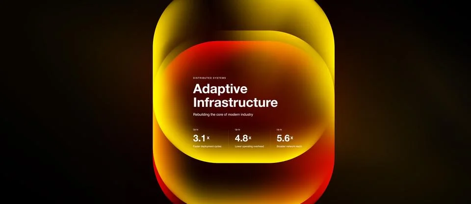 Glowing rectangular display presents adaptive infrastructure data. Numbers Illustrazione stock