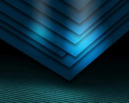 Glowing rectangular layers over the digital stream. Illustrazione stock