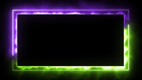 Glowing rectangular neon border frame, neon rectangle border, moving rectangle. Stock Footage 311581518