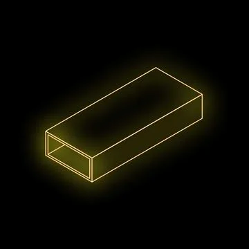 Glowing rectangular neon frame on black background イラスト素材