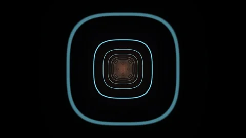 Glowing Rectangular Wireframe Tunnel Loop  Glowing Stock Footage 341544996