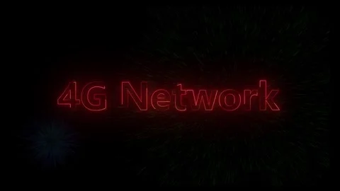 Glowing red 4g network text animation with abstract background effects Stock Footage 318099076