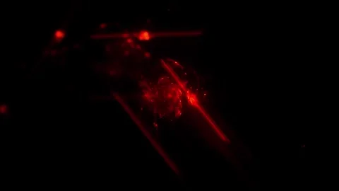 Glowing Red Abstract Energy Light Trails and Sparks on Black Background Stock Footage 346131814