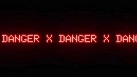 Glowing Red Alert Danger Scrolling Text for Cyber Security Theme. 4K Vidéo 328510663