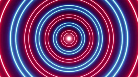 Glowing Red and Blue Circle Lights Vidéo 325331208