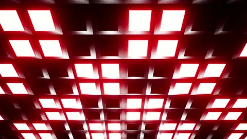 Glowing Red and Blue Grid Pattern Ceiling Lights Video stock 220235226