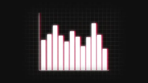 Glowing Red and White Bar Chart on a Grid Background image stock. business .. Stock Footage 330346625