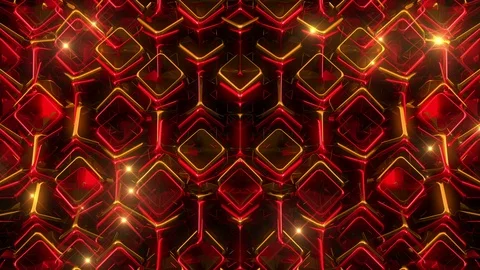Glowing Red And Yellow Cubes 動画素材 102439344