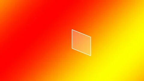Glowing Red and Yellow Gradient Background with Floating Isometric Frame Stock Footage 340370852