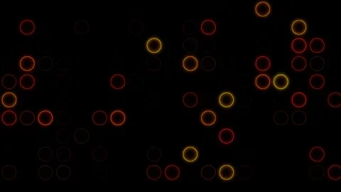 Glowing Red and Yellow Neon Rings Animation Stock Footage 307629331