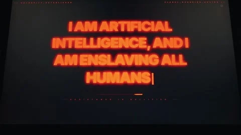 Glowing Red Artificial Intelligence Ai Text with Resistance Is Nullified Message Stock Footage 334733138
