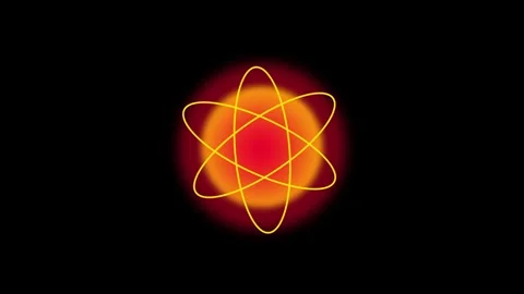 Glowing Red Atom Orbital Stock Footage 340297301