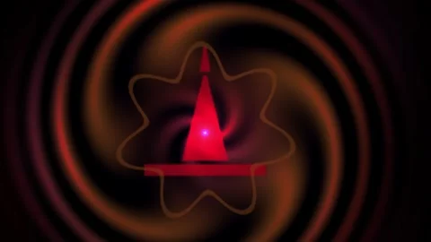 Glowing red atomic structures with swirling patterns. Stock Footage 337472395
