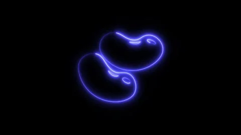 Glowing Red Beans Icon and Symbol in HD Video Neon Stock Footage 304558177