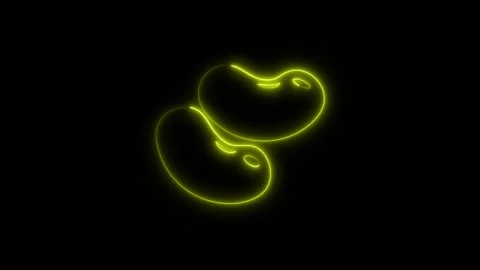 Glowing Red Beans Icon and Symbol in HD Video Neon Stock Footage 304558179