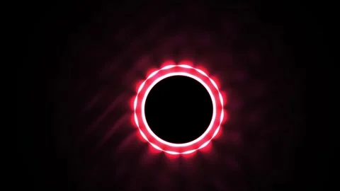 Glowing red circle on black background. Stock Footage 336700996