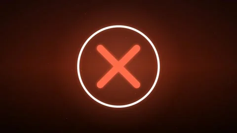 Glowing Red Close Icon Animation Neon Cross Symbol Motion Graphic 스톡 동영상 347966330
