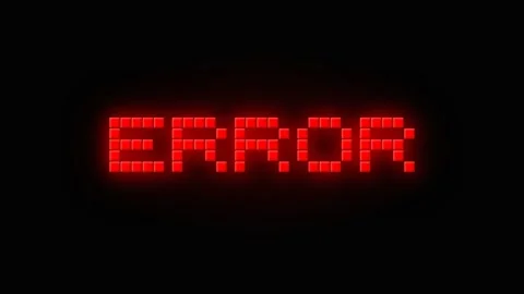 Glowing Red Digital Error Text on Black Display. Stock Footage 332948965