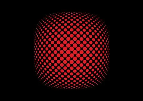 Glowing Red Digital Mesh Sphere Abstract Background Stock Illustration