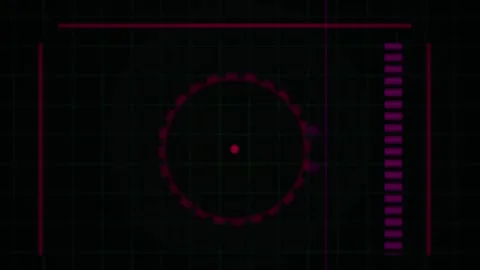 Glowing red digital scope interface. Stock Footage 333926538