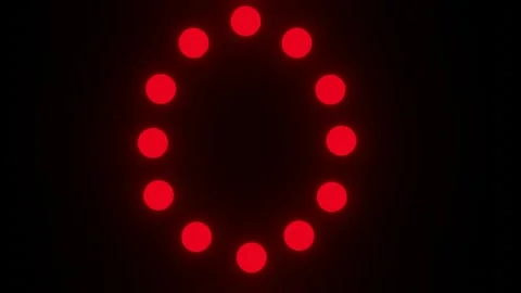 Glowing red dot letter O animation, Clean black background for overlay, Fut.. Video stock 323310562