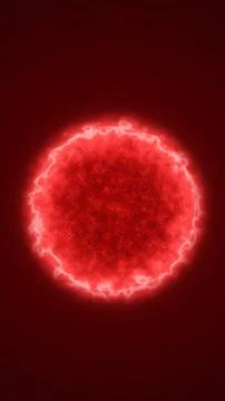 Glowing red energy sphere formed by fiery plasma and luminous particles aga.. Stock Illustration