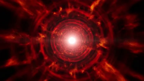 Glowing Red Energy Tunnel Loop Background 4K Stock Footage 171857364