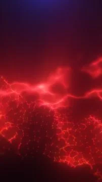 Glowing red energy waves forming abstract electric patterns over a dark gra.. Stock Illustration