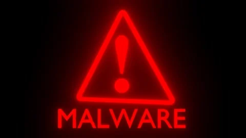 Glowing red exclamation mark with malware Stock Footage 264083692