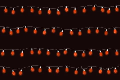 Glowing red garlands. Stock Illustration