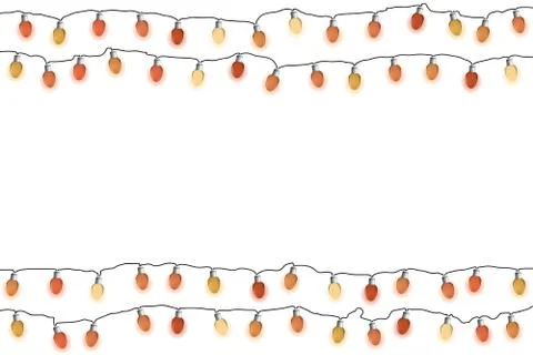 Glowing red garlands. Stock Illustration