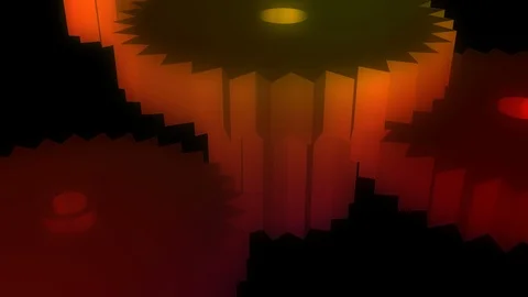 Glowing red gear Stock Footage 99444775