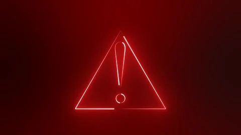 Glowing Red Hazard Warning Sign Animation Stock Footage 317211803