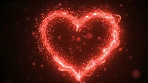 Glowing Red Heart Particle Effect Background Loop Stock Footage 316279608