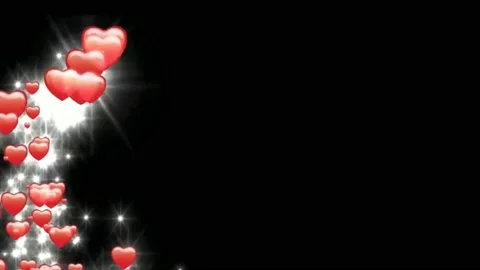 Glowing red hearts motion graphics with night background Stock Footage 133482652
