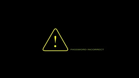 Glowing red icon warning triangle with exclamation mark and password Incorr.. Stock Footage 335022146