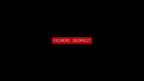 Glowing red icon warning triangle with exclamation mark and password Incorr.. Stock Footage 335022148