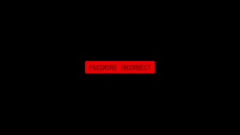 Glowing red icon warning triangle with exclamation mark and password Incorr.. Stock Footage 335022149