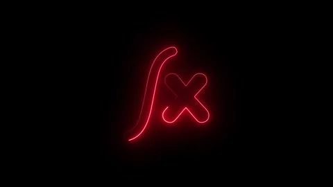 Glowing red integral symbol with x variable on black background 스톡 동영상 344629783