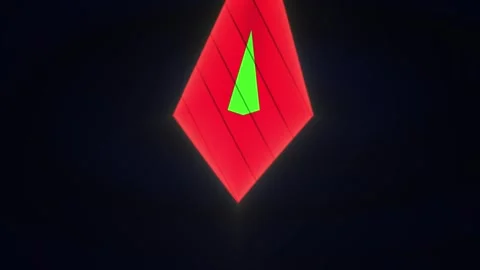 Glowing red kite shapes with green centers. Stock Footage 337513833
