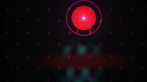 Glowing red light on dark background with circle. 스톡 동영상 337472536