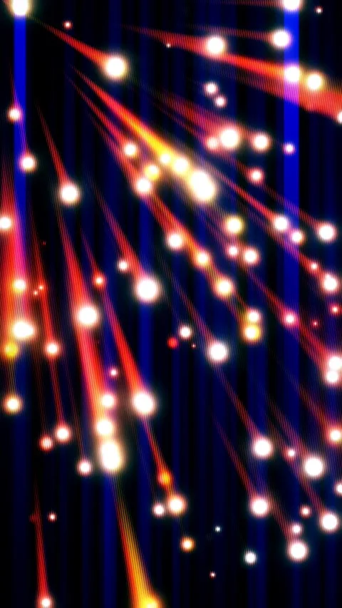 Glowing red light streaks falling like meteor shower Stock Footage 344050886