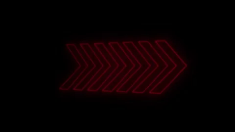 Glowing red light traffic directional arrows sign. Animation of arrows sign.. Stock Footage 307977375