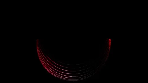 Glowing red light trails curving against black Stock Footage 339677980