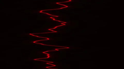 Glowing red lightning line pattern on black background with dynamic motion Stock Footage 340130573